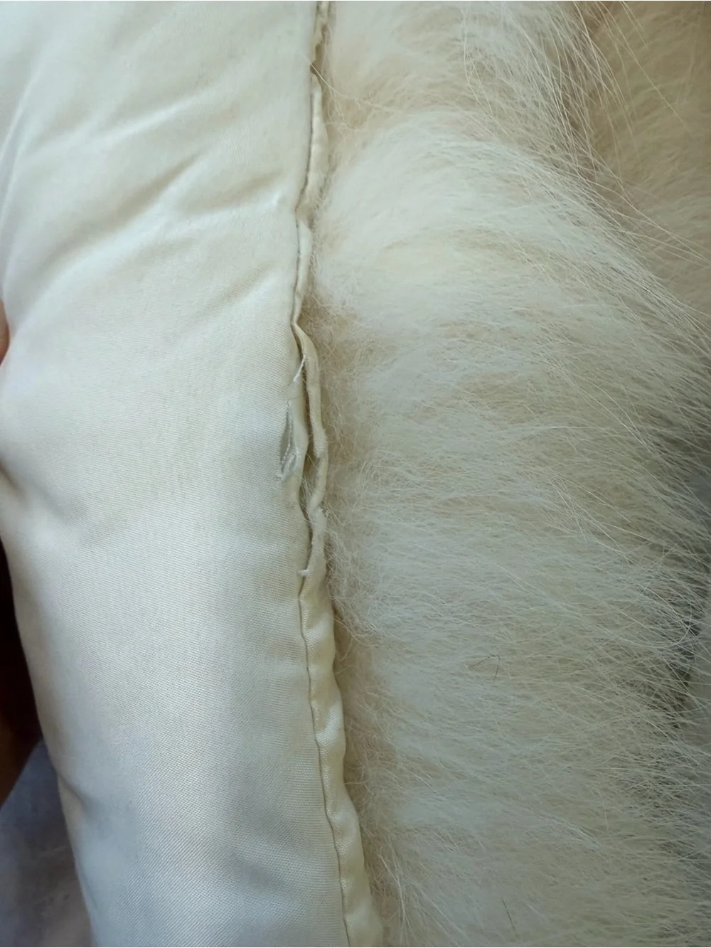 Vintage Ivory Fox Fur Collar Wrap Shawl Stole Soft Winter Scarf